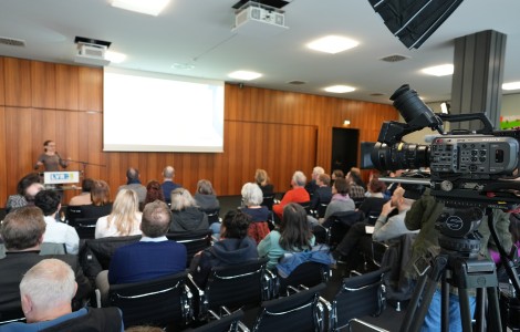 Drehteam auf der Gedenkveranstaltung