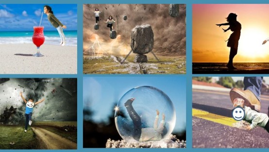 Fotomontage, die während der AG-Arbeit entstanden sind.