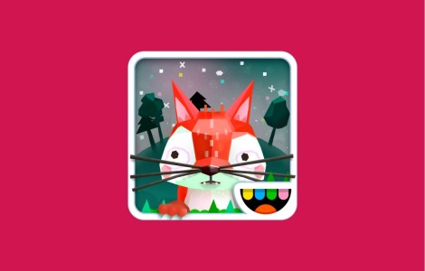 Ein animierter Fuchs vor einem dunklen Wald