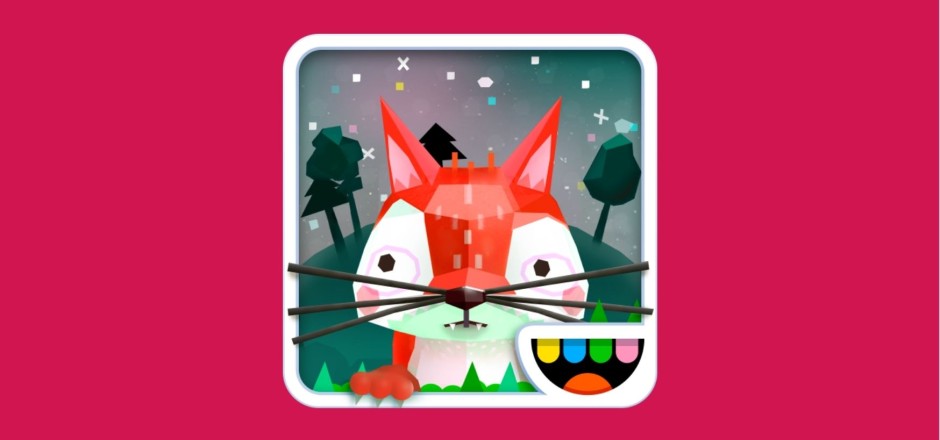 Ein animierter Fuchs vor einem dunklen Wald